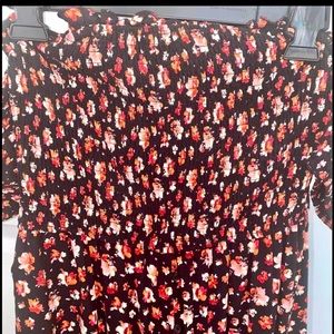 Black floral maxi dress - medium